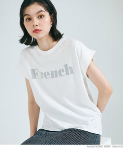 Tシャツ レディース カットソー ロゴTシャツ 半袖 プリント 英字 ロールアップスリーブ プルオーバー ミディアム丈 メール便可 mrb 24aw coca コカ