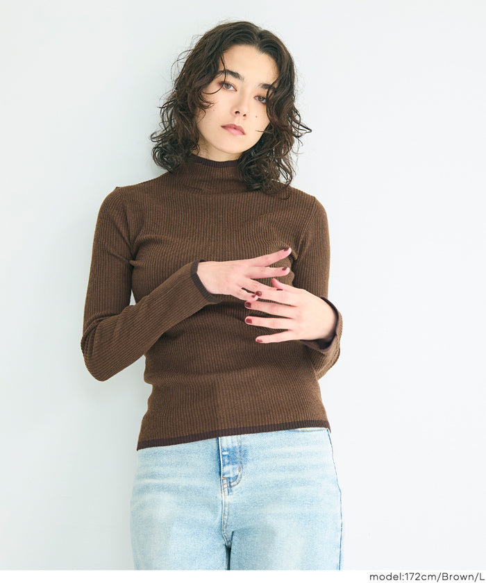 大創業祭限定セール☆ ウォッシャブル アンゴラタッチ配色ハイネック