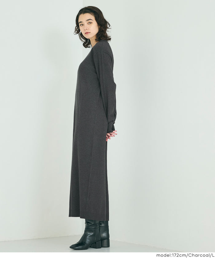 セール☆2990円→1990円 マキシニットワンピース レディース メール便