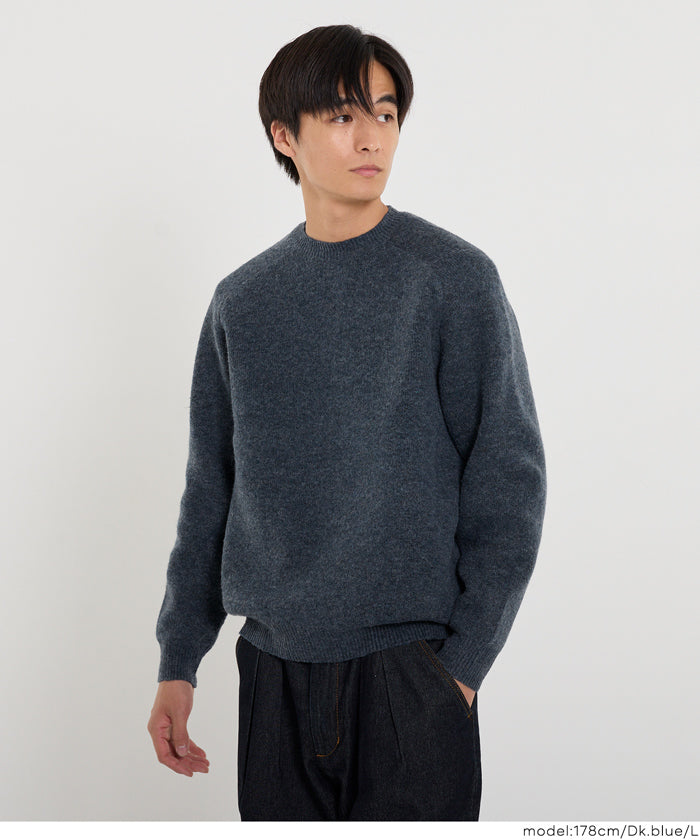 セール☆2990円→1990円 ダブルフェイスラグランスリーブニット メンズ
