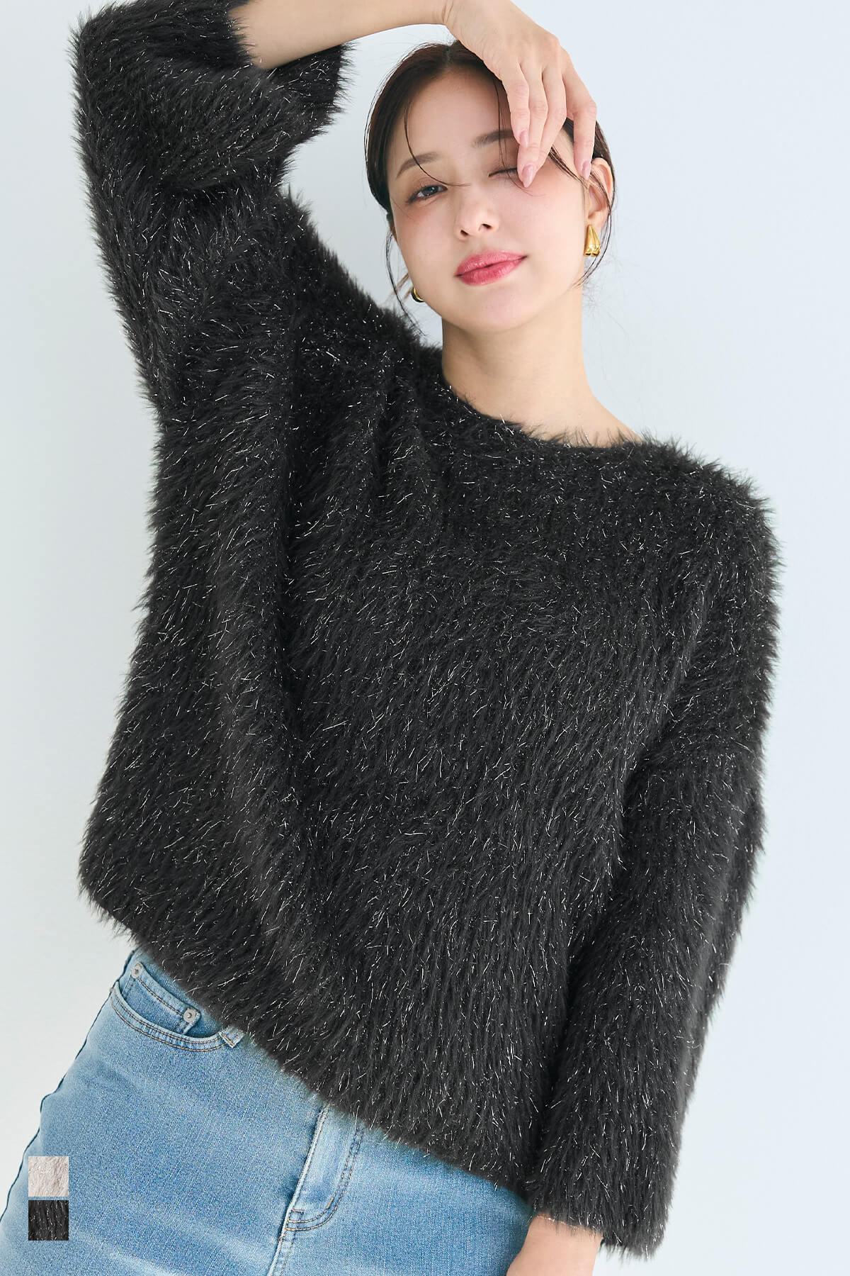 セール☆3490円→1490円ふんわりラメシャギーニットトップス