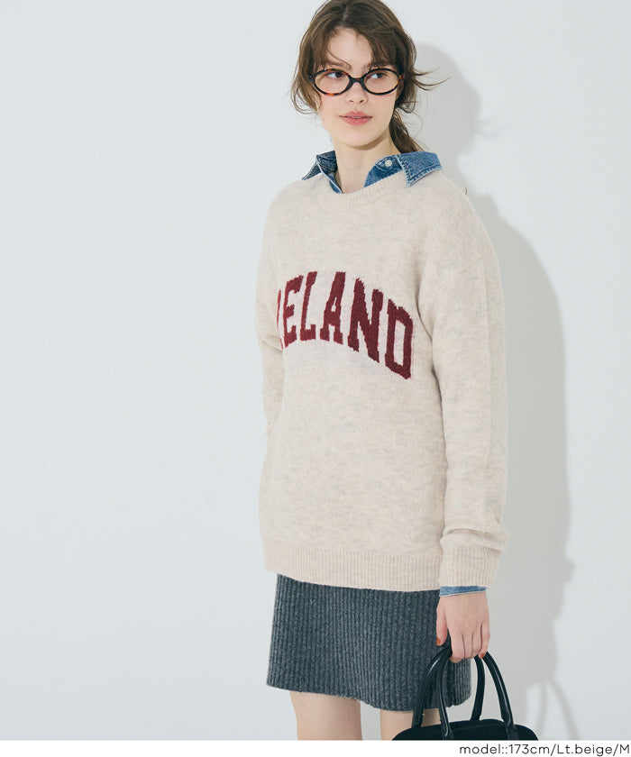 モヘヤ風アソートロゴニットトップス メンズ メール便不可