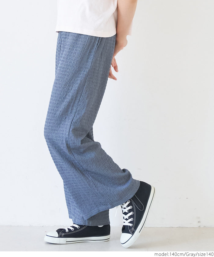 親子お揃いシボラメシャーリングイージーパンツ キッズ メール便不可