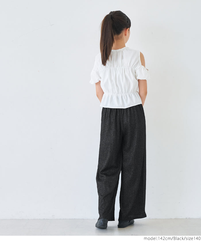 親子お揃いシボラメシャーリングイージーパンツ レディース メール便