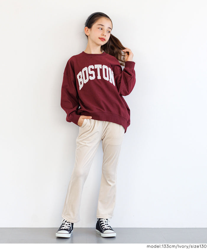 セール☆1990円→990円 親子お揃いベロアフレアラインパンツ キッズ