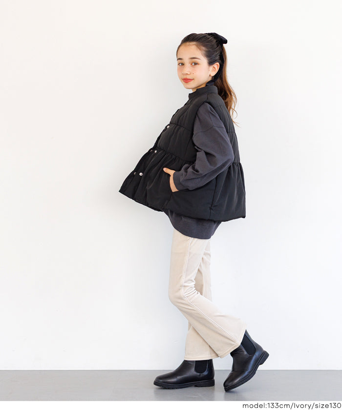 セール☆1990円→550円 親子お揃いベロアフレアラインパンツ キッズ
