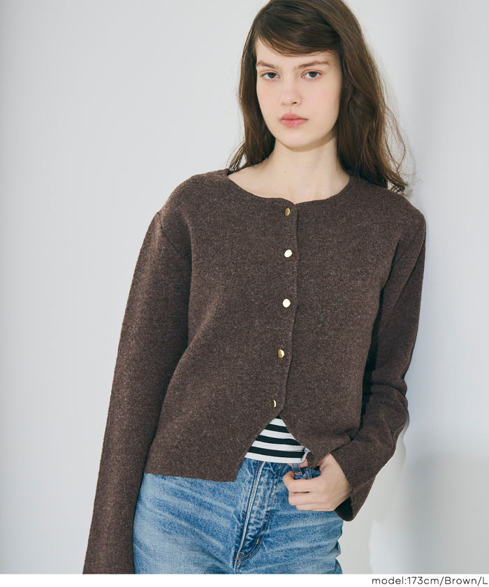縮絨ニット金釦カーディガン レディース メール便不可 – coca公式ストア