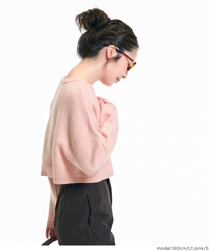 縮絨ニットクロップド丈トップス レディース メール便不可 – coca公式