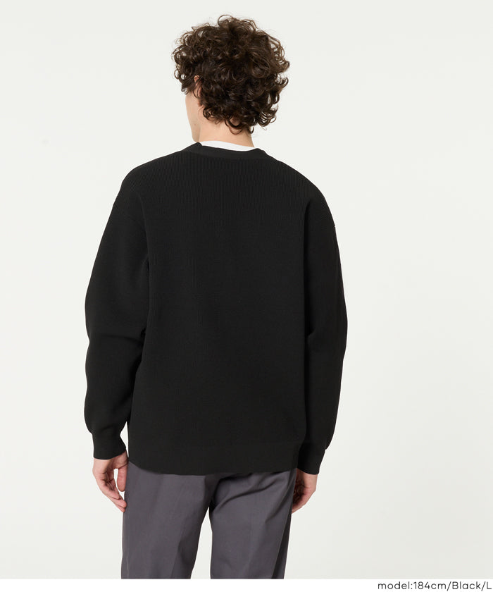 ポリウーリー畦編みカーディガン メンズ レディース メール便不可