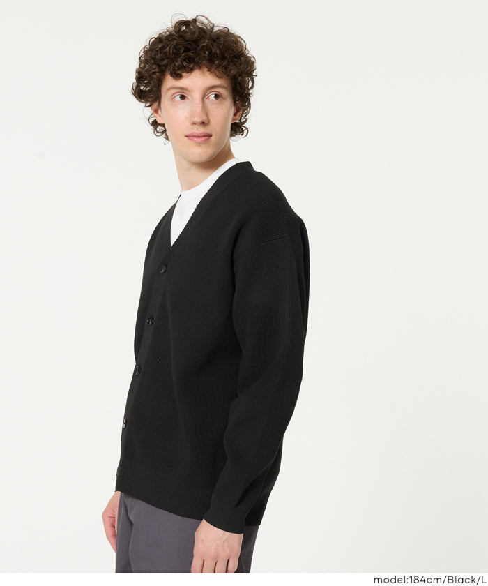 ポリウーリー畦編みカーディガン メンズ レディース メール便不可