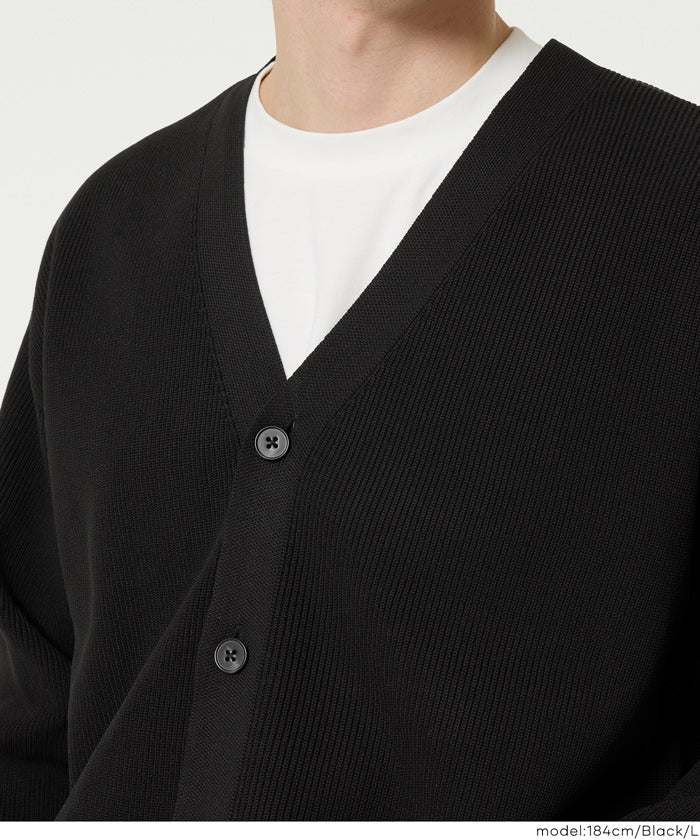 ポリウーリー畦編みカーディガン メンズ レディース メール便不可