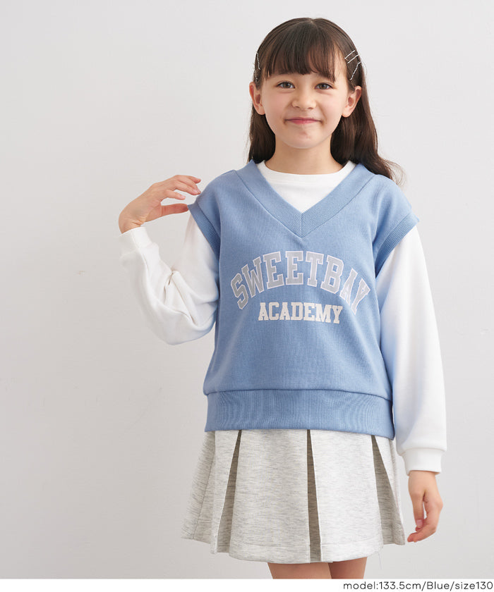セール☆1690円→550円 ベストレイヤードスウェットトップス キッズ