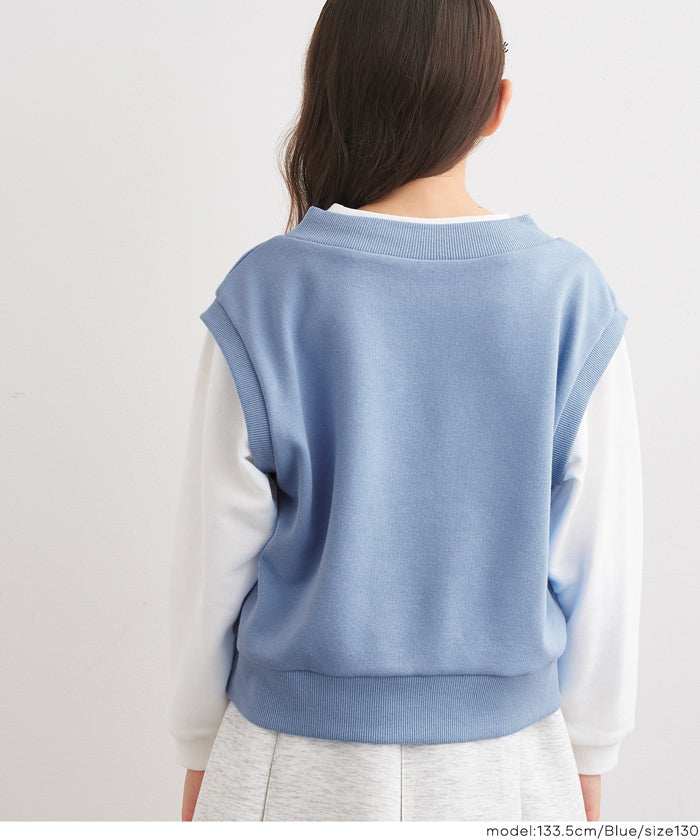 セール☆1690円→550円 ベストレイヤードスウェットトップス キッズ