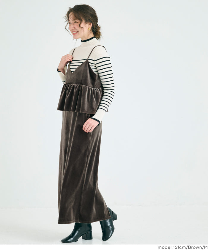 ベロアドッキングキャミワンピース レディース メール便不可 – coca