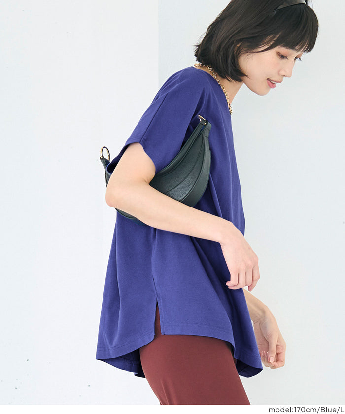タグ付新品✨トルネードマート 16SS シャーリングVネックカットソー　日本製 COTTON from the U.S. ドルマンVネックTシャツ レディース メール便