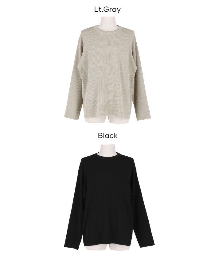 畦編みクルーネックニットトップス メンズ メール便不可 – coca公式ストア