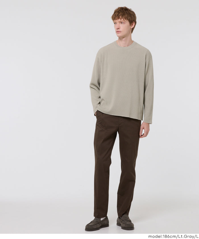 畦編みクルーネックニットトップス メンズ メール便不可 – coca公式ストア