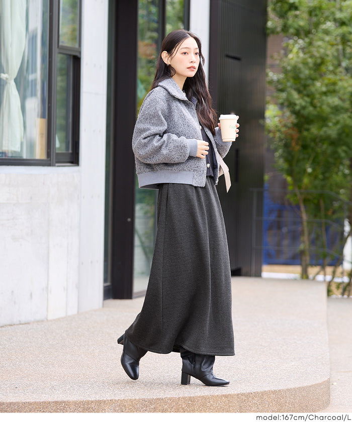 DAILY WARM】裏シャギーフレアスカート レディース メール便不可