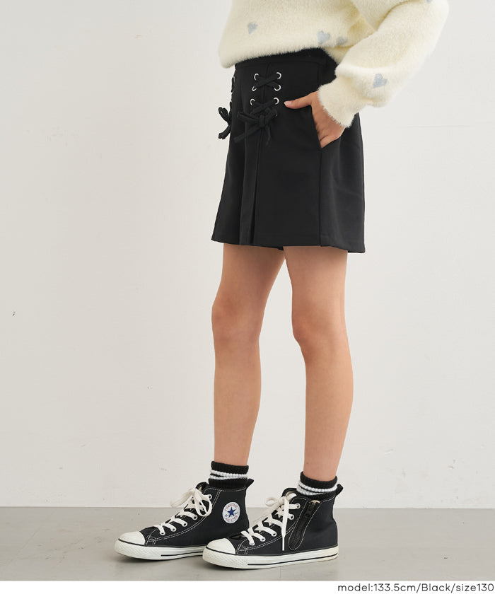 セール☆2290円→1990円 レースアップショートパンツ キッズ メール便