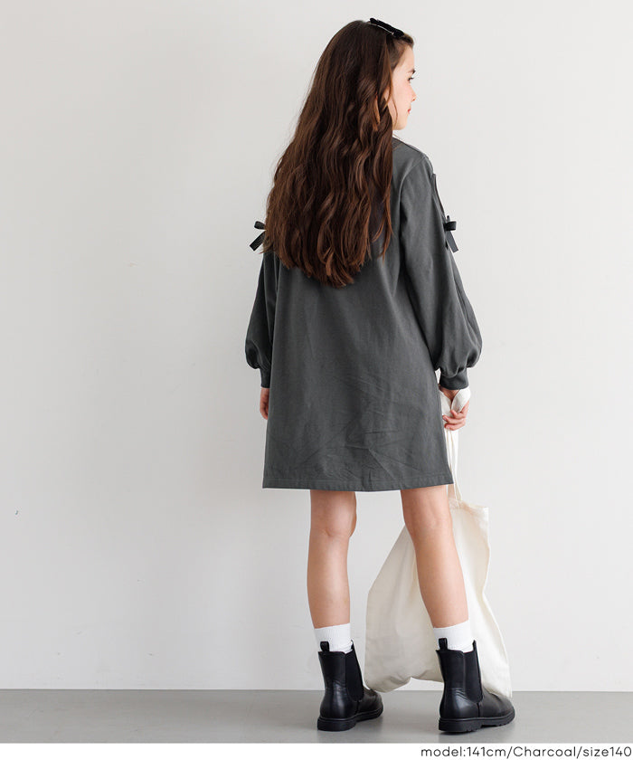 ピッコーネ　五分袖ワンピース セール☆1690円→1490円 肩あき長袖カットソーワンピース キッズ