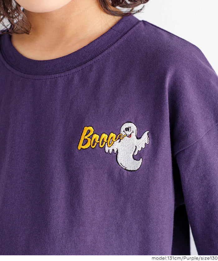 セール☆990円→550円 ゴースト刺繍長袖Tシャツ キッズ メール便不可