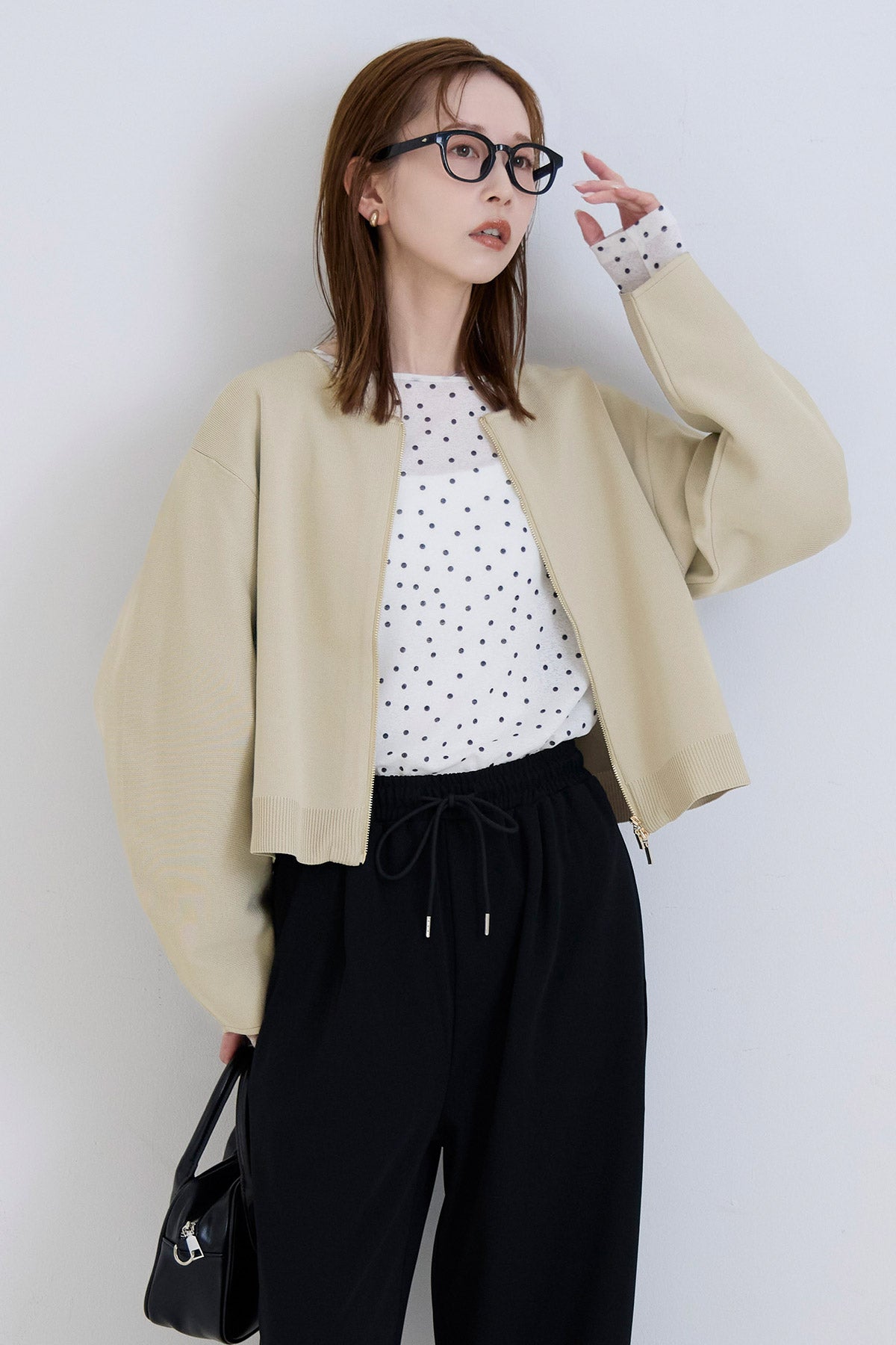SOLD OUTニットブルゾン セール☆2490円→1990円 ニットブルゾン レディース メール便不可