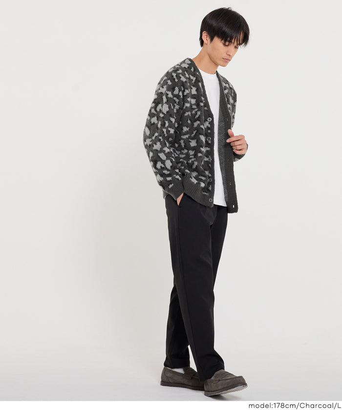 セール☆3490円→1990円 レオパード柄ニットカーディガン メンズ