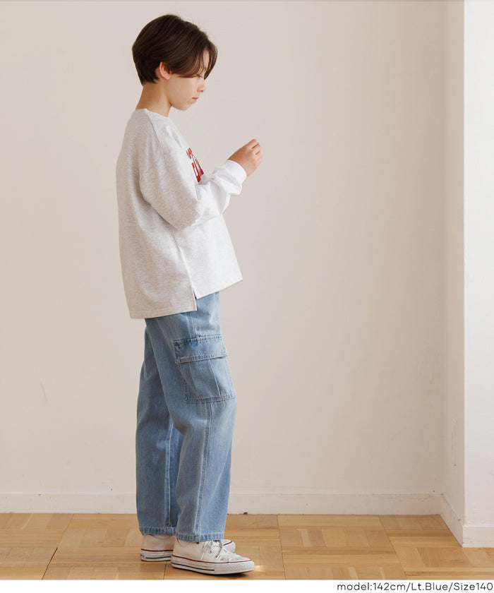 セール☆2290円→990円 デニムカーゴパンツ キッズ メール便不可