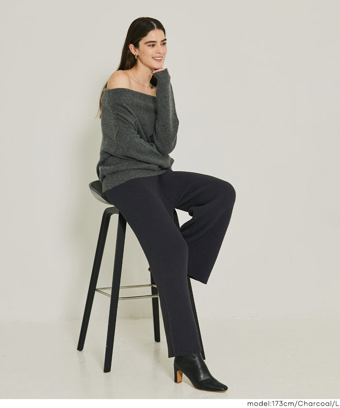 WEB限定【67時間限定セール】ラビットライクニットパンツ レディース