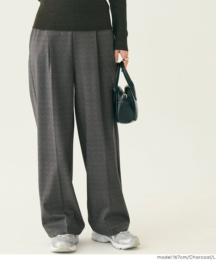 セール☆1990円→1690円 【DAILY WARM】カットジャカード裏起毛ワイド