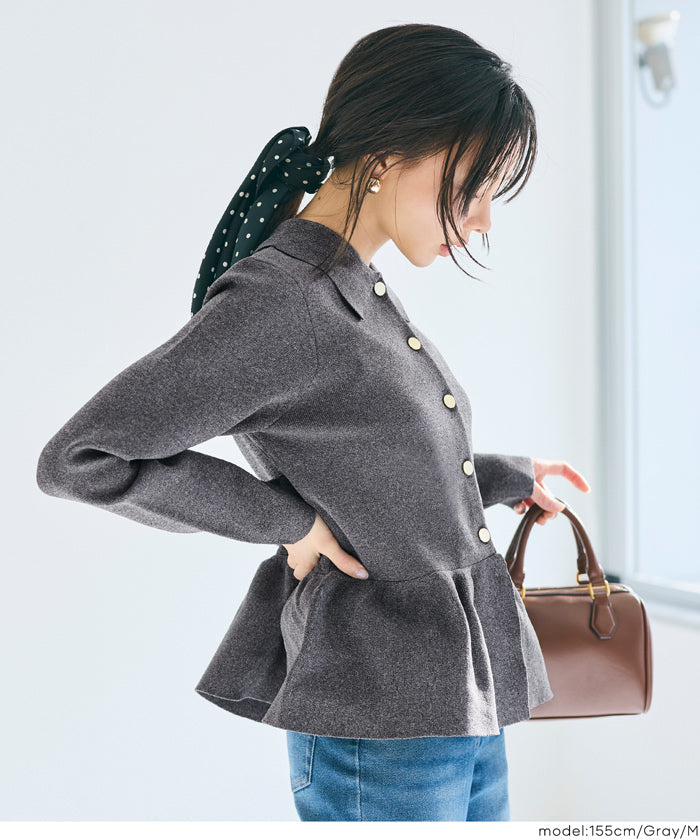 金ボタンフレアニットトップス レディース メール便不可 – coca公式ストア