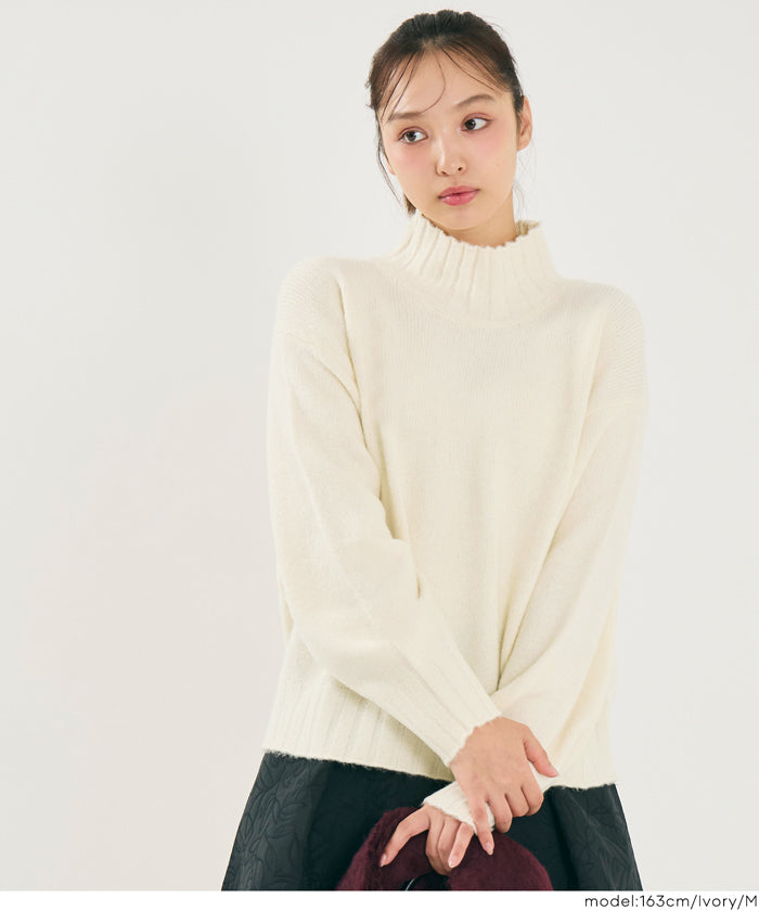 セール☆2690円→1490円 ボリュームスリーブボトルネックニット