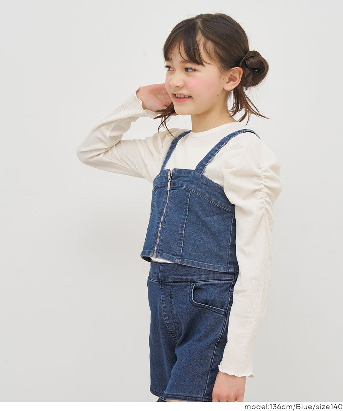 デニムジップビスチェ キッズ メール便不可– coca公式ストア