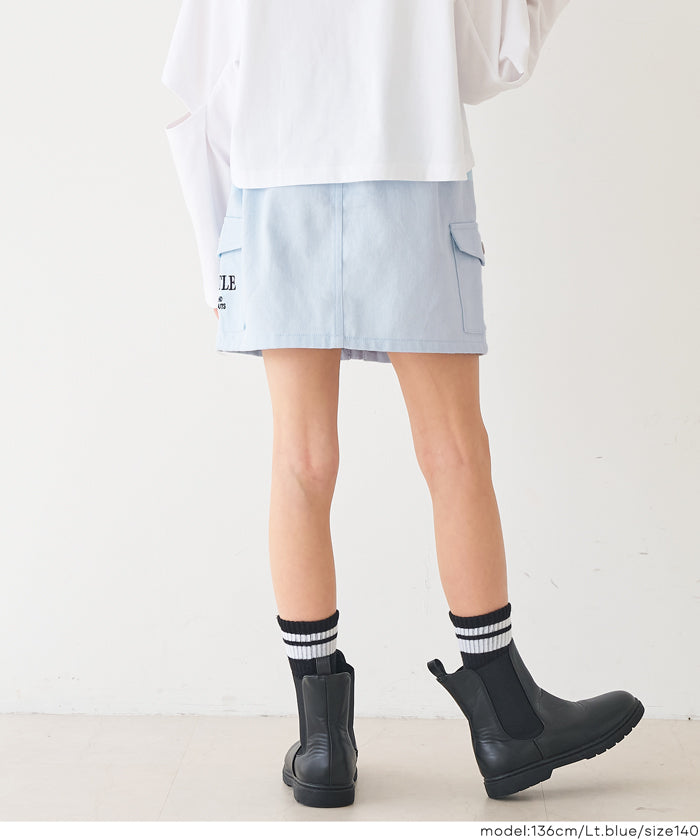 セール☆1990円→990円 フロントジップスカート キッズ メール便不可