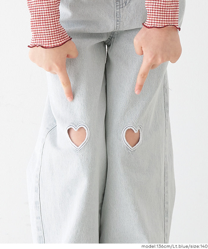 デニムハート刺繍パンツ キッズ メール便不可 – coca公式ストア