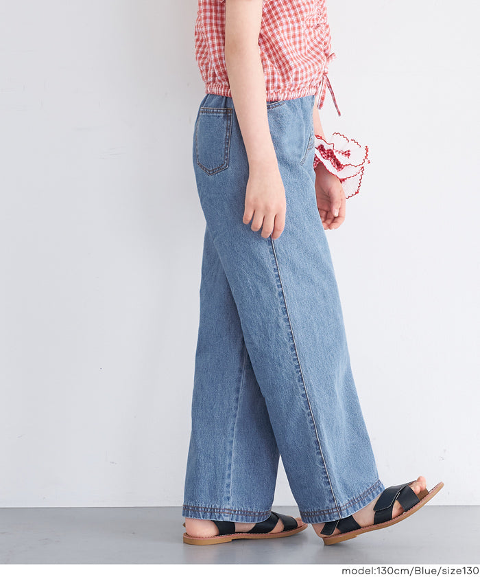 セール☆2290円→990円 デニムフリルハートパンツ キッズ メール便不可
