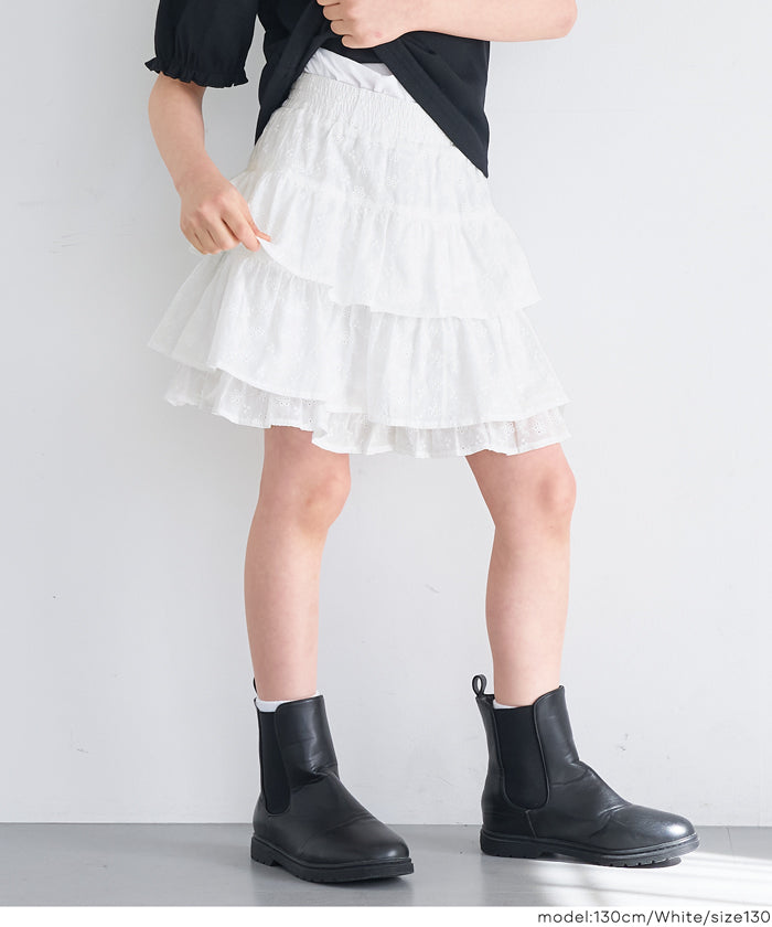 セール☆1990円→1690円 レースフリルスカート キッズ メール便不可 