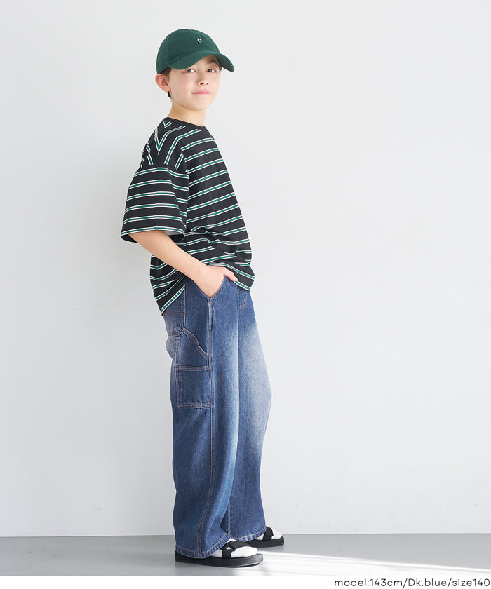 セール☆2490円→990円 デニムペインターパンツ キッズ メール便不可