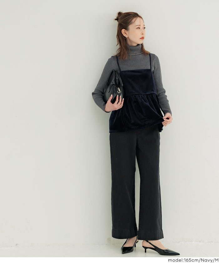 セール☆1990円→990円ベロアキャミソール レディース メール便不可