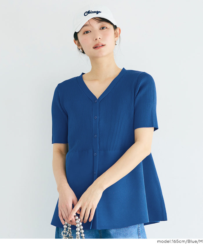 【OHGA】ohga♡オーガ♡ぺプラムニットカーディガン セール☆2690円→1990円 ぺプラムニットカーディガン レディース