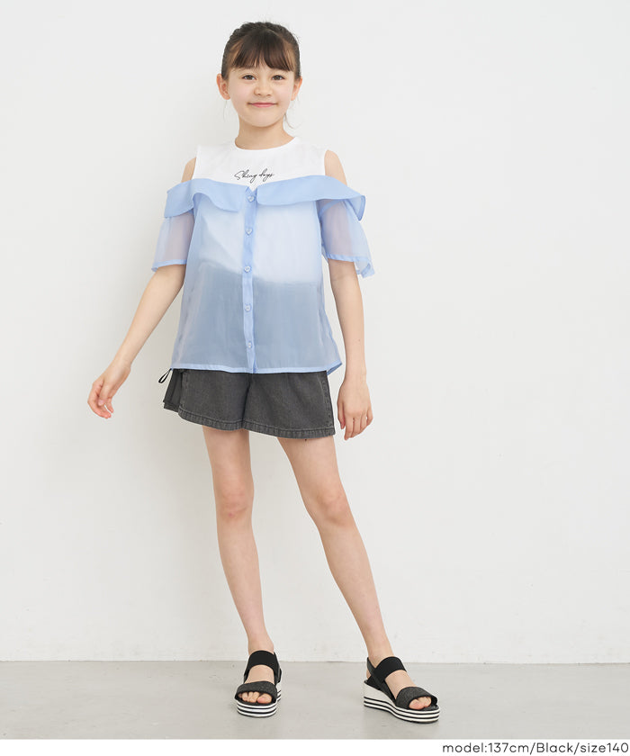 デニムレースアップショートパンツ キッズ メール便不可 – coca公式ストア