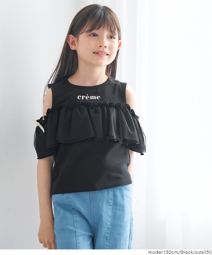 チュールトップス・kikkoさん専用 チュールハイネックプルオーバー/日本製/洗える(カットソー・Tシャツ