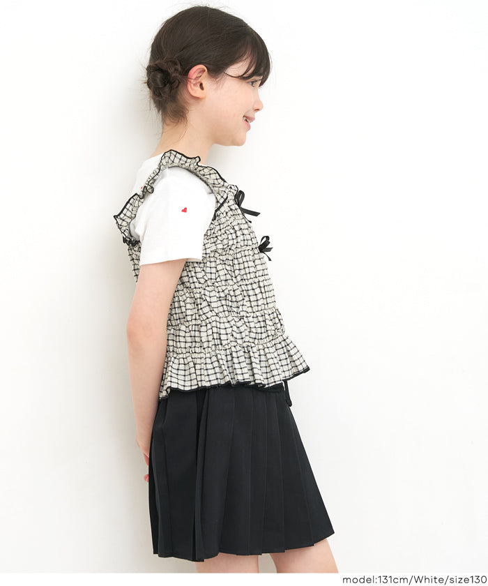 Ellie シャーリングカフスブラウス【CHECK】 シャーリングカフス