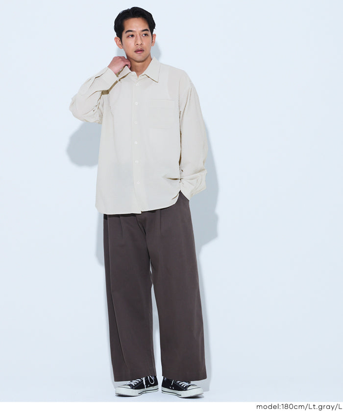 【1回のみ着用】日本製　メンズ　チャコット　S シャツ　伸縮性あり セール ☆2690円→1990円 変形メッシュ長袖シャツ メンズ メール便不可