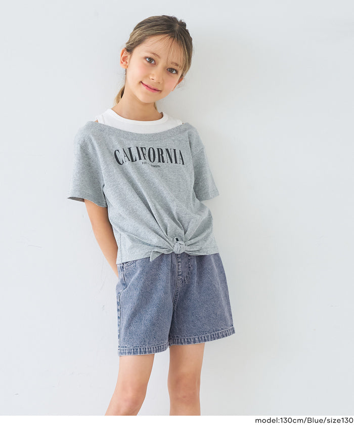 デニムヒッププリントショートパンツ キッズ メール便不可 – coca公式