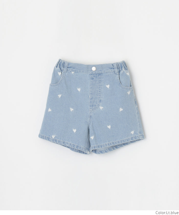 デニムハート刺繍ショートパンツ キッズ メール便不可 – coca公式ストア