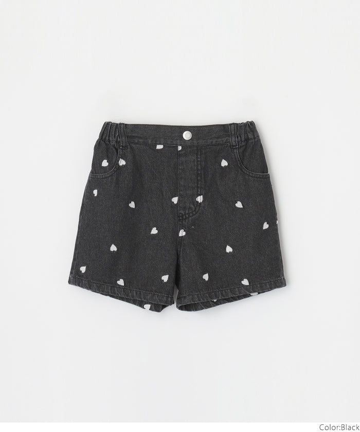 デニムハート刺繍ショートパンツ キッズ メール便不可 – coca公式ストア