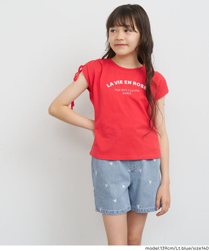 デニムハート刺繍ショートパンツ キッズ メール便不可 – coca公式ストア