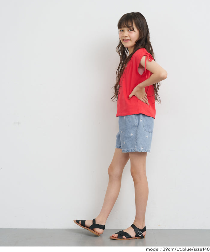 デニムハート刺繍ショートパンツ キッズ メール便不可 – coca公式ストア