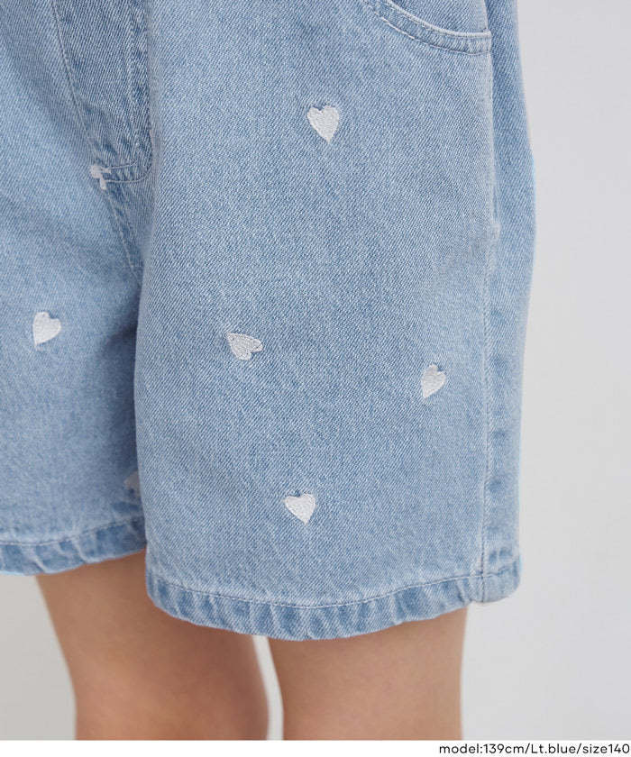デニムハート刺繍ショートパンツ キッズ メール便不可 – coca公式ストア